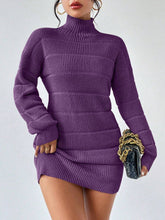 Load image into Gallery viewer, Autumn Winter Half Turtleneck Knitted Dress Women Clothing Fashionable Solid Color All Matching Sexy Hip Dress