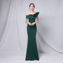 Load image into Gallery viewer, off-Shoulder Banquet Evening Dress Maxi Party Long Elegant Slim Sexy Fishtail Dress Formal Gown