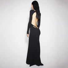 Load image into Gallery viewer, Women Clothing Summer Sexy Long Sleeve Backless Lace Hip Elastic Metal Decoration Dress