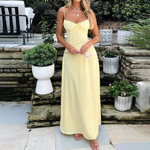 Load image into Gallery viewer, Spring Women Clothing Elegant Lace up A line Solid Color Sling Dress