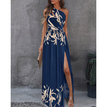 Load image into Gallery viewer, Women Clothing Slant Shoulder Dress Elegance Sleeveless Sexy High Waist Split Dress