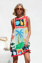 Load image into Gallery viewer, Dress Positioning Multicolor Printing Sleeveless Vest Dress