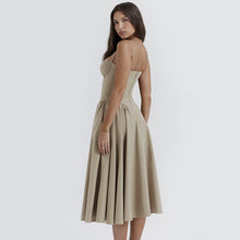 Load image into Gallery viewer, Sexy Dress Sexy Women Clothing Sexy V neck Strap Mid Length Dress Waist Tight Slim Backless Dress for Women