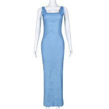 Load image into Gallery viewer, Denim Women Wear Spring Summer Sexy Backless Zipper High Elastic Split Dress for Women