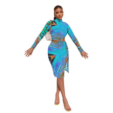 Load image into Gallery viewer, Women Clothing Sexy Mid Waist Printed Milk Silk Midi Dress