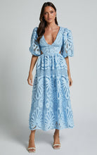 Load image into Gallery viewer, Women Clothing Hollow Out Cutout out Dress Summer V neck Lace Embroidery Sexy Waist Baring Dress