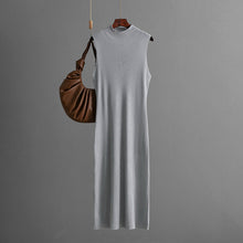 Load image into Gallery viewer, Solid Color Slim Fit Stretch Knitted Sleeveless Vest Summer All Matching Sheath Dress