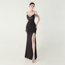 Load image into Gallery viewer, Bead Tube Applique Handmade Beaded Boning Corset Waist Trimming Lace up Satin Evening Dress Cocktail Social Slimming Slim Fit