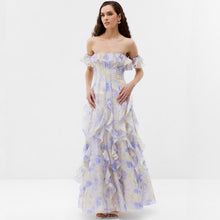 Load image into Gallery viewer, Seaside Vacation Cami Dress Yarn French Ruffled Beach Dress Atmosphere Maxi Dress Elegant