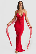Load image into Gallery viewer, Women Summer Sexy Dress V Neck Backless Slim Fit Shoulder Strap Fishtail Evening Dress