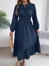 Load image into Gallery viewer, Autumn Winter Solid Color Elegant Wooden Ear Cinched Pleated Maxi Dress Women Clothing