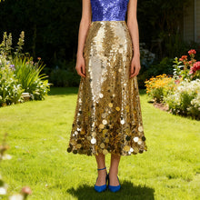 Load image into Gallery viewer, Sequined Dress Spring High Grade All-Match Waist Slimming Solid Skirt