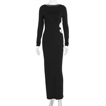 Load image into Gallery viewer, Women Clothing Sexy Hollow Out Cutout round Neck Autumn Long Sleeve Dress