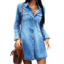 Load image into Gallery viewer, Jacket Women Autumn Winter New Slim Denim Dress Fashion Europe Denim Women Dress Sexy