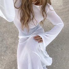 Load image into Gallery viewer, Summer Sexy Backless Long Sleeves See through Mesh Dress