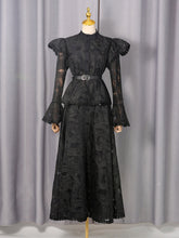 Load image into Gallery viewer, Spring French Cutout Lace Stitching Court Waist Slimming Elegant Dress for Women