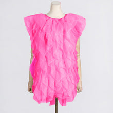 Load image into Gallery viewer, Irregular Asymmetric Ruffled Stitching See through Organza Sleeveless Sexy Dress Women