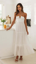 Load image into Gallery viewer, Women V neck Brace Maxi Dress Elegant Shoulder Baring Sleeveless Sling