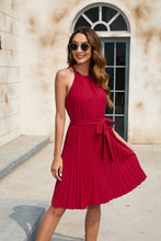 Load image into Gallery viewer, Spring Summer Women Clothing Solid Color Waist Tight Cami Dress Party Party Dress V neck Sleeveless Hem Dress