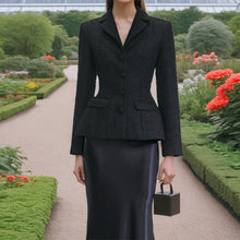 Load image into Gallery viewer, French Two Piece Set Autumn Waist Slimming Single Breasted Long Sleeve Elegant Skirt Set Women