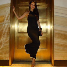 Load image into Gallery viewer, Women lothing Summer Sexy Backless Elegance Sleeveless Halter Wooden Ear Swing Dress