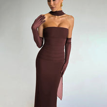 Load image into Gallery viewer, Spring Tube Top Cinched Waist Women Dress Elegant Ribbon Backless Sexy Sheath Dress