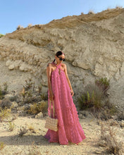 Load image into Gallery viewer, Halter Three Dimensional Floral Mop Tiered Dress