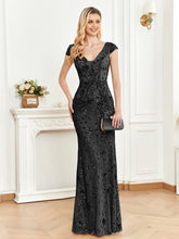 Load image into Gallery viewer, Sequined Champagne Evening Dress Women Cocktail Sexy Slim Fit Fishtail Long Toast Dress