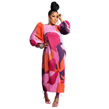Load image into Gallery viewer, Women Wear Lantern Sleeve Pleated Dress