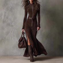 Load image into Gallery viewer, Fall Elegant Graceful Zipper Collared Jumpsuit