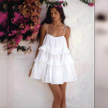 Load image into Gallery viewer, Sling Dress Summer Multi Layer Ruffled Tiered Dress Short Backless Sling Dress