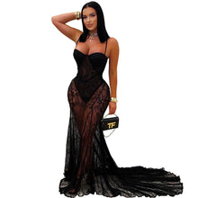 Load image into Gallery viewer, Women Wear Sexy Sling Lace See through Formal Dress