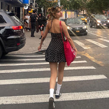Load image into Gallery viewer, Sweet Little Short Dress Polka Dot Printed Waist Controlled Tube Top Halter Dress