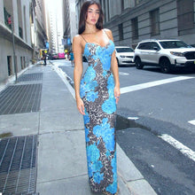 Load image into Gallery viewer, Fall Women Clothing Maxi Dress Street Elegant Slim Print Design Sling Dress Women