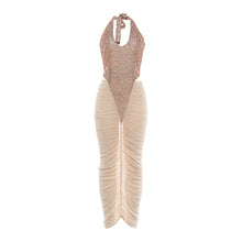 Load image into Gallery viewer, Autumn Winter Women Clothing Fashionable Sequ Stitching Sexy Mesh See through Ruffle Hip Dress
