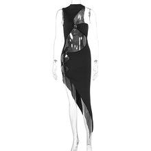 Load image into Gallery viewer, Women Clothing Summer Autumn Sexy Sleeveless Hollow Out Cutout Split Irregular Asymmetric Dress Sexy