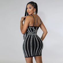 Load image into Gallery viewer, Women Clothing Summer Sexy Tight Rhinestone Strap Dress