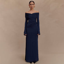 Load image into Gallery viewer, Women Spring Sexy V neck Pleated Hip Dress