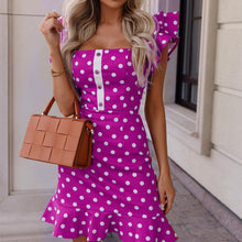 Load image into Gallery viewer, Summer Flying Sleeves High Waist Tight Mini Sexy Polka Dot Dress