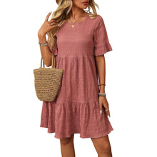 Load image into Gallery viewer, Spring Summer Women Clothing Loose Casual Short Sleeve Flowy Dress
