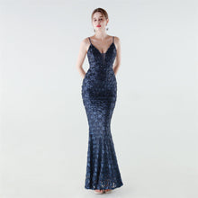 Load image into Gallery viewer, Heavy Industry Sequin Slim Deep Fishtail Evening Dress