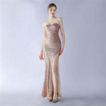 Load image into Gallery viewer, Heavy Industry Shrink Fold Wrinkle Craft Simple Retro Tube Top Evening Dress