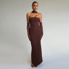 Load image into Gallery viewer, Spring Tube Top Cinched Waist Women Dress Elegant Ribbon Backless Sexy Sheath Dress
