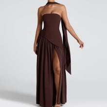 Load image into Gallery viewer, Summer Women Sexy Patchwork Backless Tube Top Solid Color Split Dress