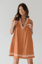 Load image into Gallery viewer, Summer Street Hipster V neck Sleeveless Embroidered Vest Denim Dress
