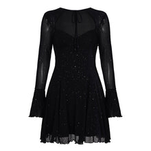 Load image into Gallery viewer, Sexy Women Dress Lace up Sheer Mesh Shiny Party a Swing Dress