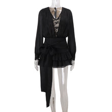 Load image into Gallery viewer, Autumn French Pure Lace Splicing Sexy V neck Long Sleeve Dress