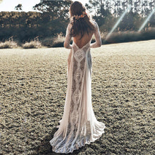 Load image into Gallery viewer, Spring Women Clothing Dress round Neck Long Sleeve Hollow Out Cutout Backless Lace Ladies Cocktail Wedding Dress
