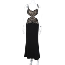 Load image into Gallery viewer, Women Clothing Autumn Sexy Hollow Out Cutout out Lace Splicing Sling Sheath Dress for Women