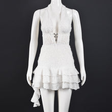 Load image into Gallery viewer, Women Clothing Dress V neck Hollow Out Cutout Pettiskirt Neck Strap Backless Fine Wool Dress
